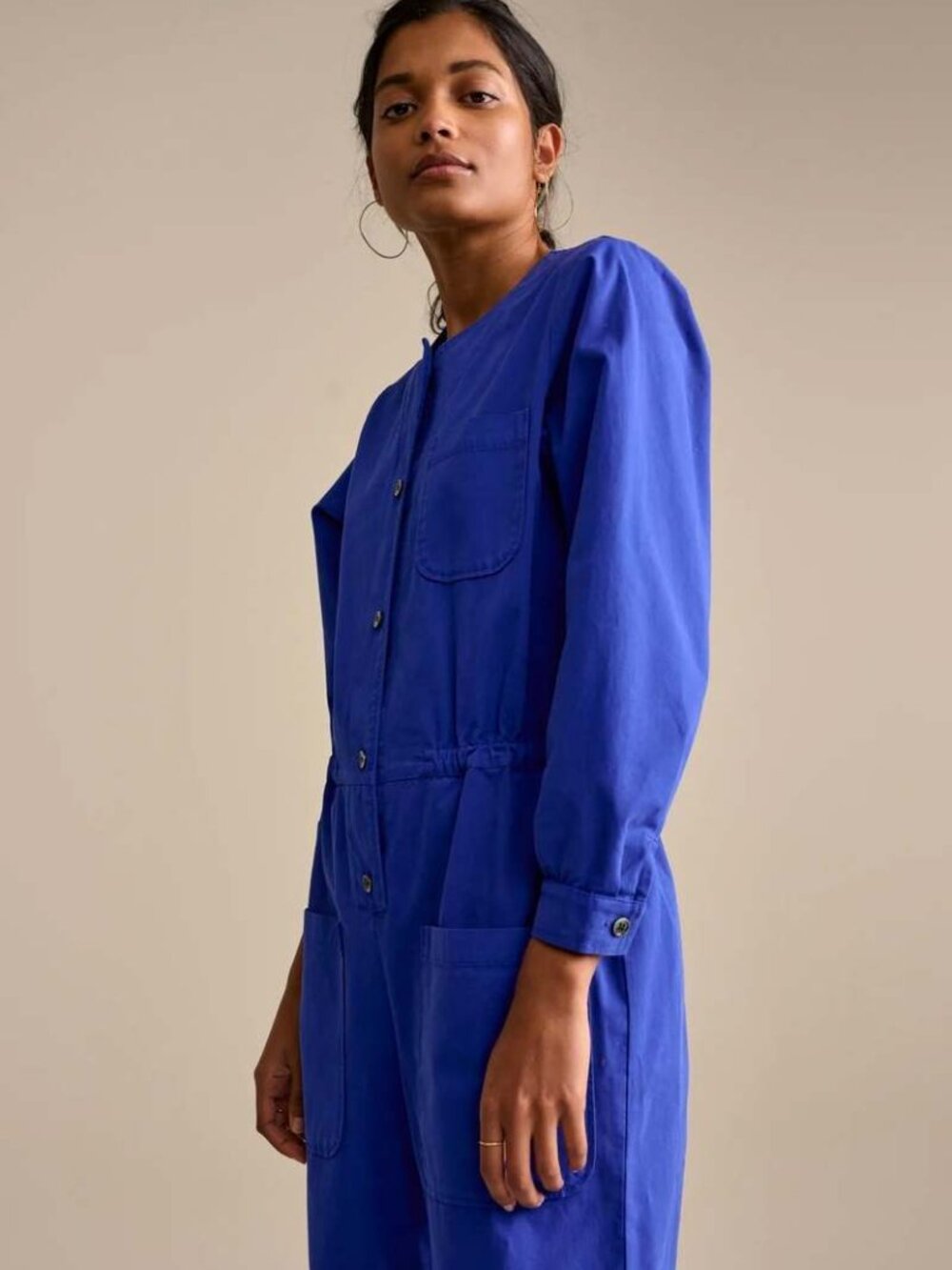 Bellerose Cobalt Blue Lester Long-Sleeve Utility Jumpsuit - Picture 3 of 7